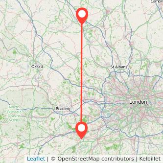 Milton Keynes Aldershot bus map