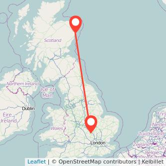 Milton Keynes Aberdeen train map