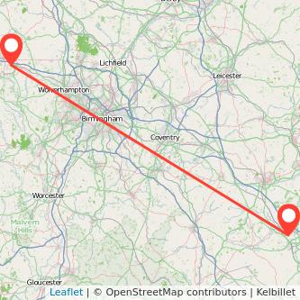 Milton Keynes Telford train map