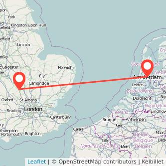 Milton Keynes Amsterdam train map