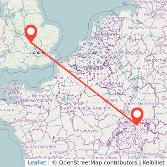 Milton Keynes Zurich train map