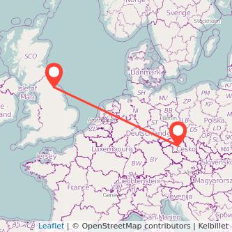 Middlesbrough Prague bus map