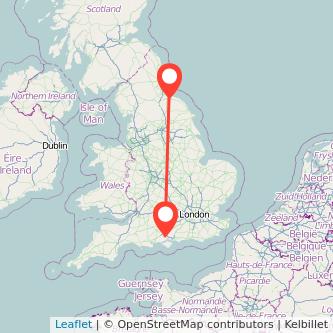 Middlesbrough Southampton train map