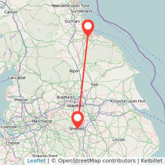 Middlesbrough Sheffield train map