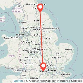 Middlesbrough Reading train map