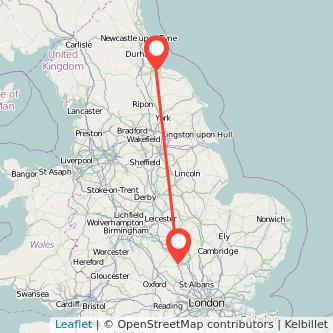 Middlesbrough Milton Keynes train map
