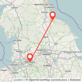 Middlesbrough Manchester bus map