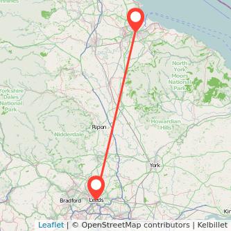 Middlesbrough Leeds train map