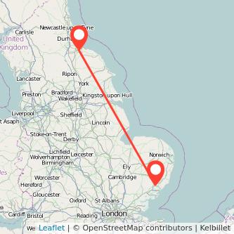 Middlesbrough Ipswich bus map