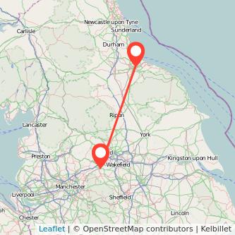 Middlesbrough Huddersfield train map