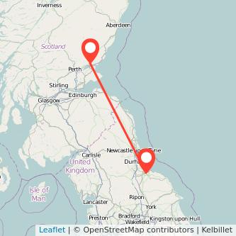 Middlesbrough Dundee bus map