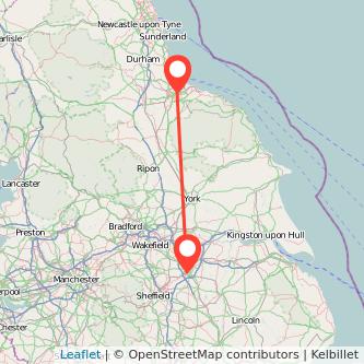 Middlesbrough Doncaster train map