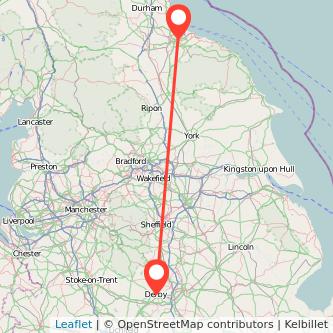 Middlesbrough Derby train map