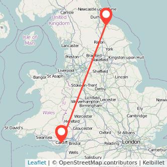 Middlesbrough Cardiff train map