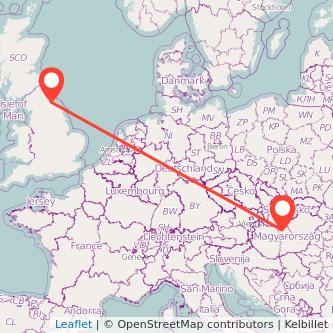 Middlesbrough Budapest train map