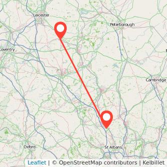 Market Harborough Luton train map