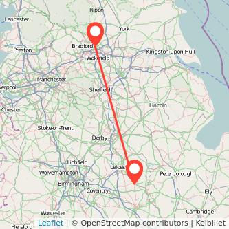 Market Harborough Leeds train map