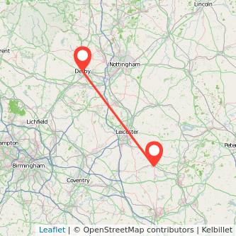 Market Harborough Derby train map