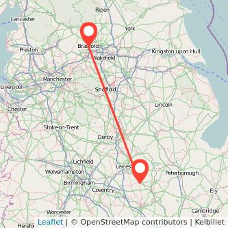 Market Harborough Bradford bus map