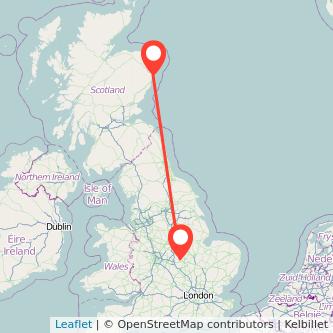 Market Harborough Aberdeen train map