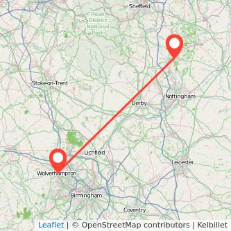 Mansfield Wolverhampton train map