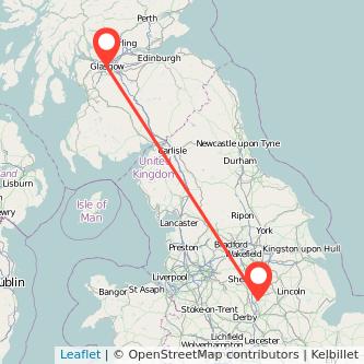 Mansfield Glasgow train map