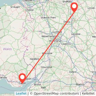 Mansfield Cardiff train map