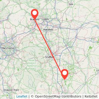 Mansfield Bradford train map