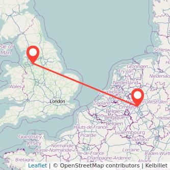 Manchester Düsseldorf bus map