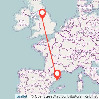 Manchester Barcelona train map