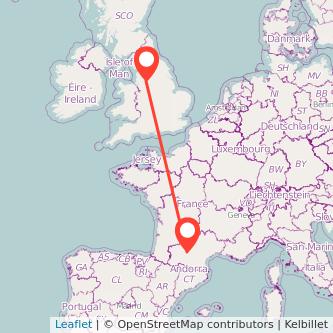 Manchester Toulouse train map