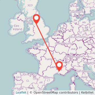 Manchester Avignon train map