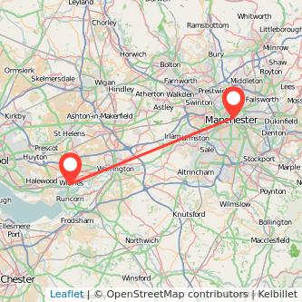 Manchester Widnes train map