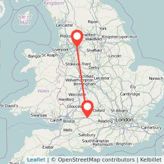 Manchester Swindon bus map