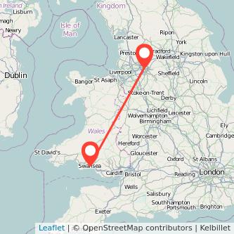 Manchester Swansea train map