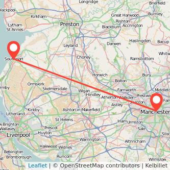 Manchester Southport train map