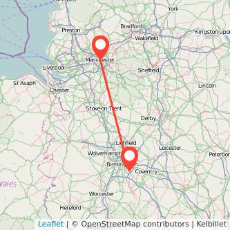 Manchester Solihull bus map