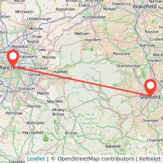 Manchester Sheffield train map