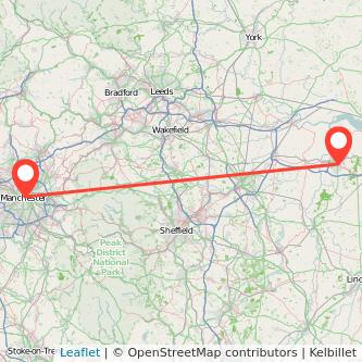 Manchester Scunthorpe train map