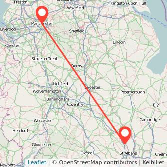 Manchester Luton train map