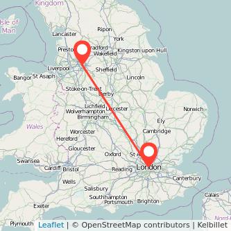 Manchester London train map