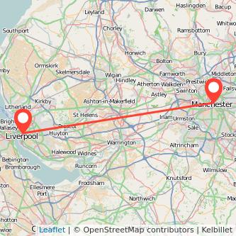 Manchester Liverpool bus map