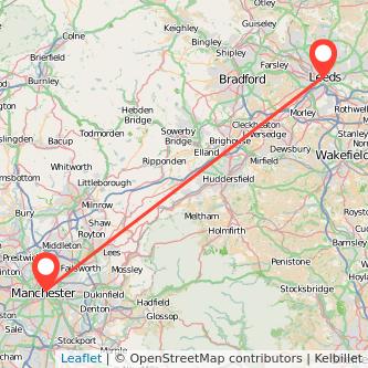 Manchester Leeds train map