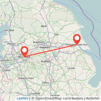 Manchester Hull train map
