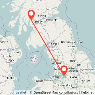 Manchester Greenock bus map