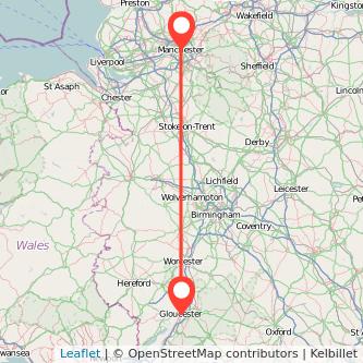 Manchester Gloucester train map