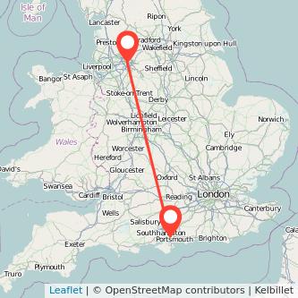 Manchester Fareham train map