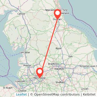 Manchester Durham bus map