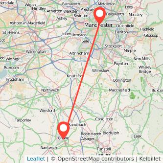 Manchester Crewe train map