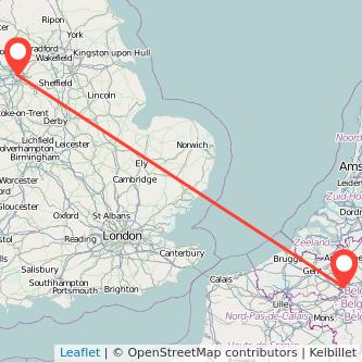 Manchester Brussels bus map